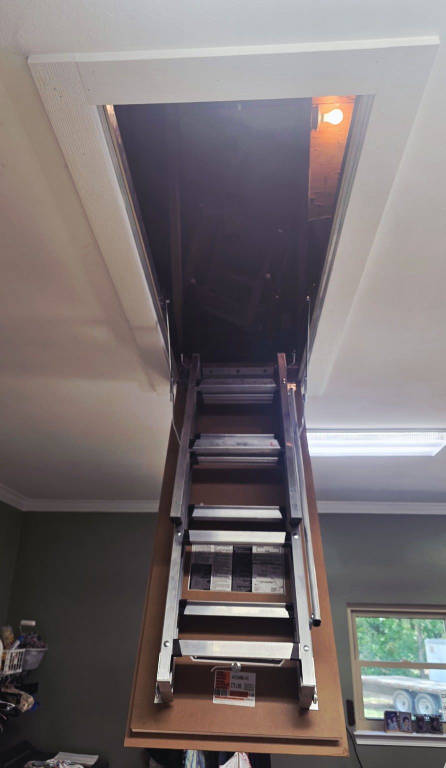 Installed attic ladder open