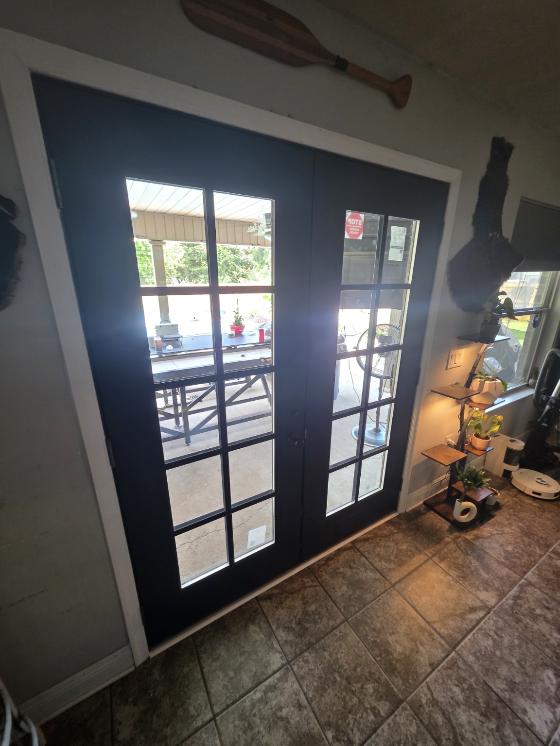 Black French doors – interior