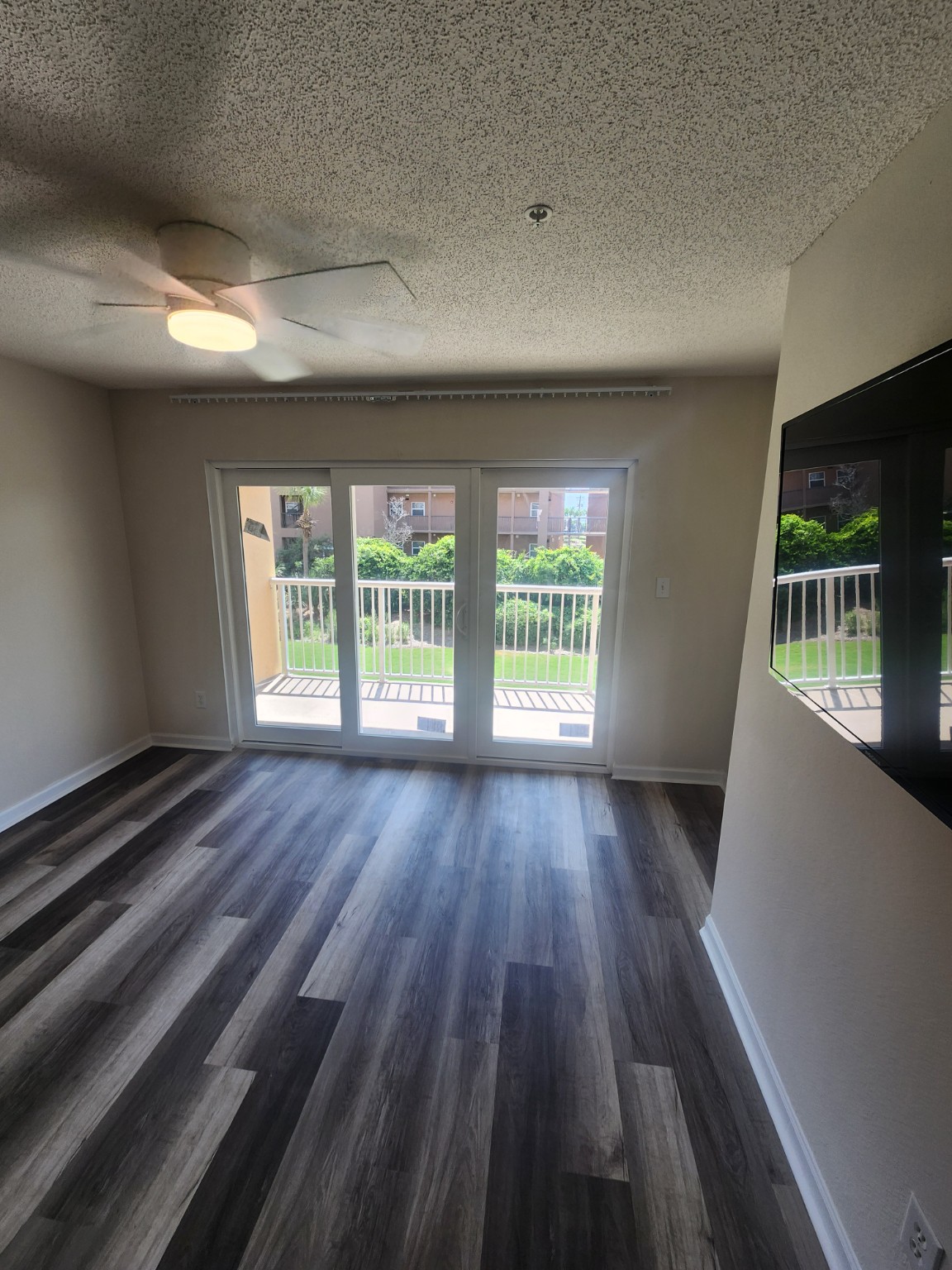 Sliding patio door from interior